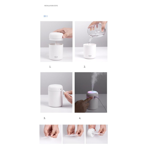 Portable Air Humidifier Aroma Essential Oil Diffuser for Car Home