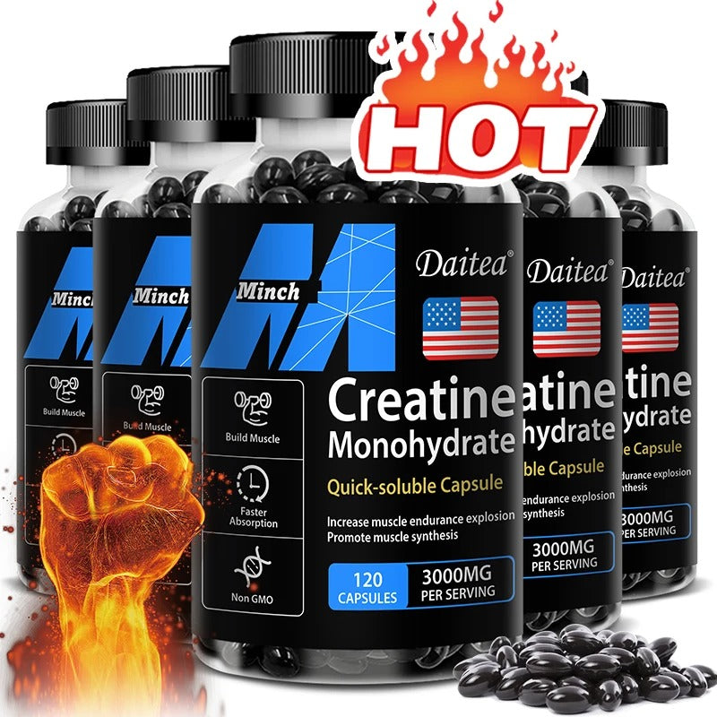 Creatine Monohydrate – 3000mg Strength & Muscle Support (120 Capsules)