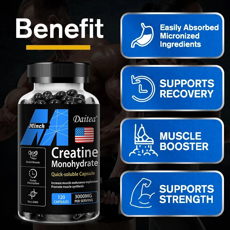 Creatine Monohydrate – 3000mg Strength & Muscle Support (120 Capsules)