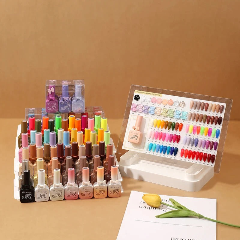 9-Piece Gel Nail Polish Set – Red, Pink & Nude Shades (15ml)
