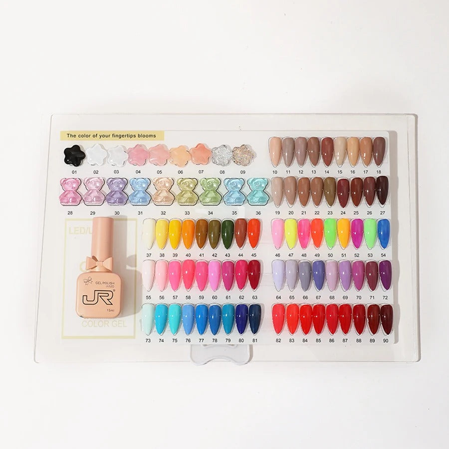 9-Piece Gel Nail Polish Set – Red, Pink & Nude Shades (15ml)