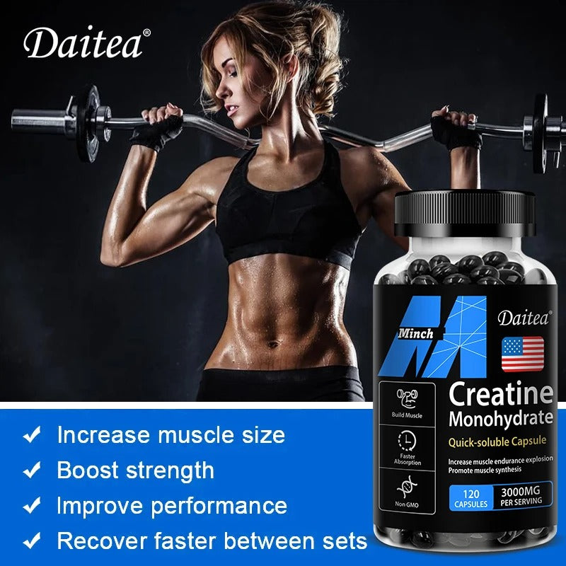 Creatine Monohydrate – 3000mg Strength & Muscle Support (120 Capsules)