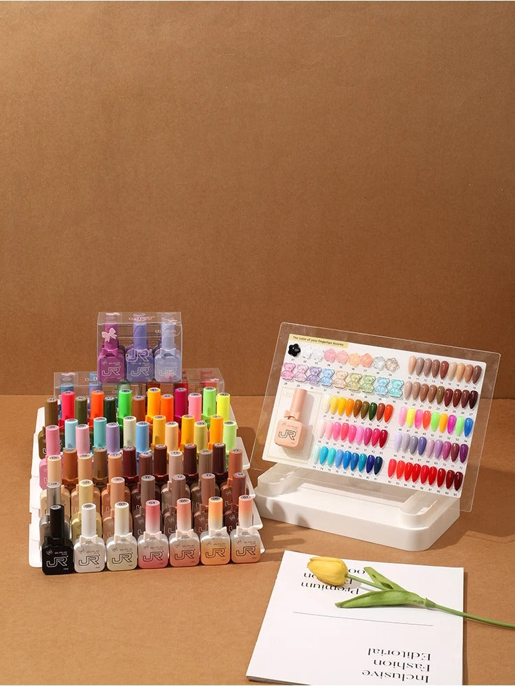 9-Piece Gel Nail Polish Set – Red, Pink & Nude Shades (15ml)