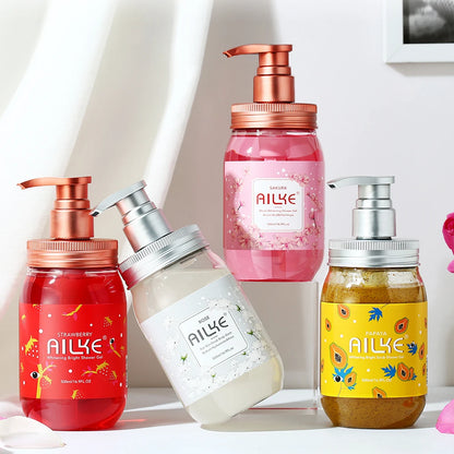 AILKE Rose Shower Gel – Whitening & Moisturizing Body Wash