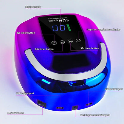 Rechargeable UV LED Nail Lamp – Cordless Gel Polish Dryer (48 LEDs)