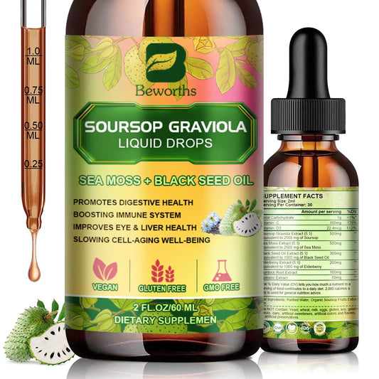 Soursop Graviola Extract Drops – Immunity & Detox Support (60ml)